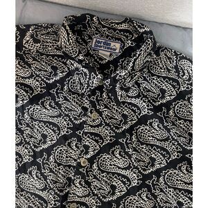 Jordin Sportswear Shirt Men XL Dragon Serpent All Over Print Y2K 90s Rockabilly